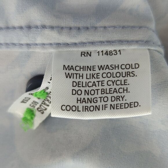 Society of Threads Mens Slim Fit Blue White Paisley Button-Down Shirt Size XL - Picture 9 of 16